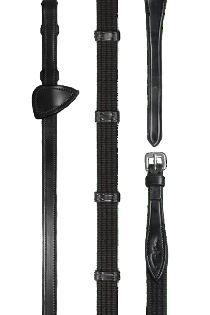 Dy'on "Reins Web Reins New English with 9 Leather Stops Brown