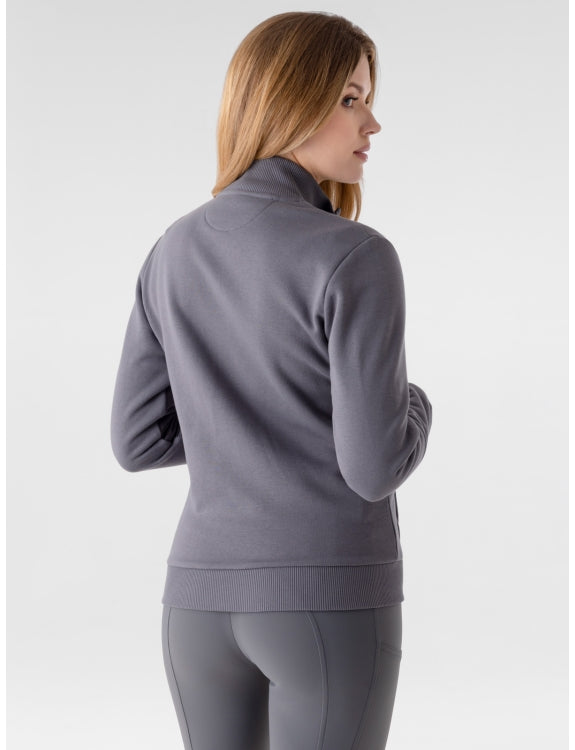 Equiline »Damen Sweatjacke Urban Grau, mit hohem Kragen aus einem einzigartigen dreidimensionalen Gewebe. Eine perfekte Kombination aus Stil und Komfort. Mit zwei praktischen Eingrifftaschen mit Reißverschluss