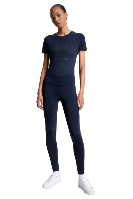 Tommy Hilfiger Equestrian® »Damen Ganzjahres Reitleggings Rome FullGrip Blau - Dark Ash, bietet maximale Dehnbarkeit und Komfort im und außerhalb des Sattels. Die Leggings ist mit einer Seitennaht mit Tommy Hilfiger RIDE Logo ausgestattet Artikelnummer th13wfle760-004 erhältlich bei www.Hotti24.de