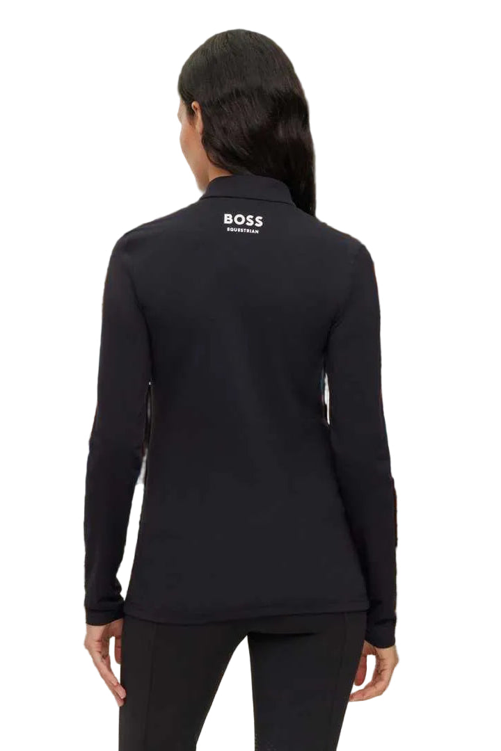 boss damen trainingsshirt lia signaturestripe B1W0405-001 schwarz