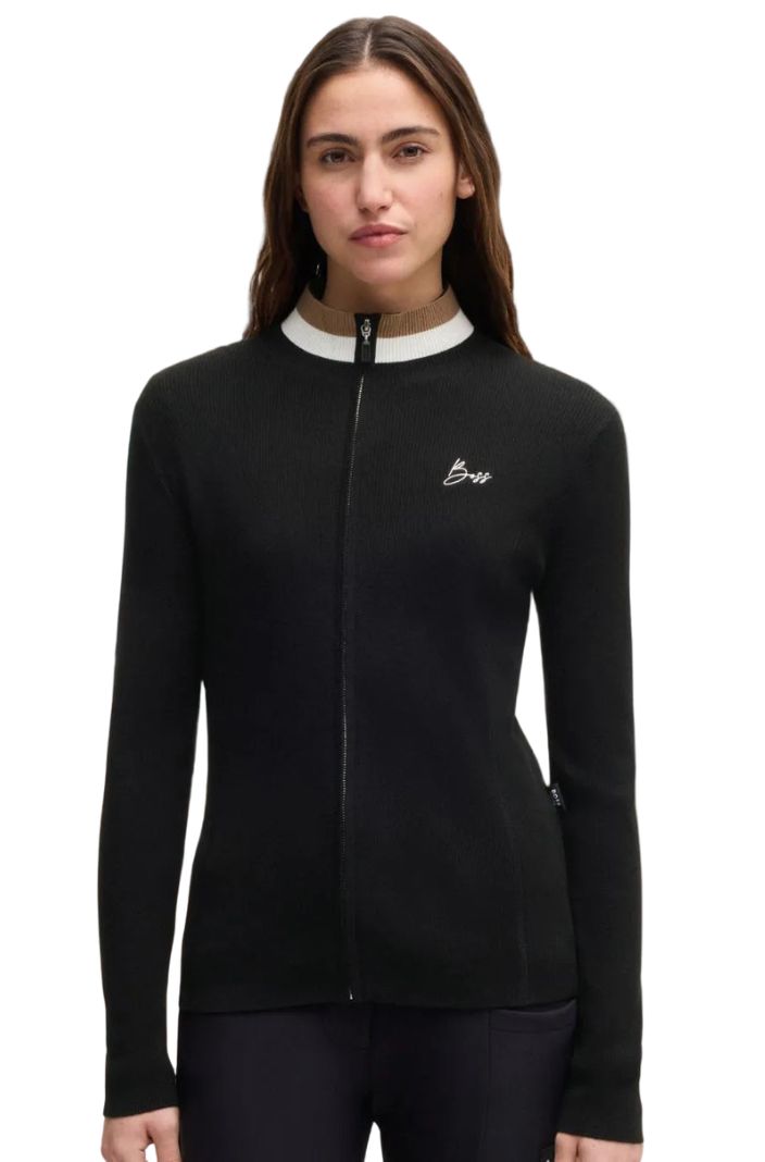 BOSS Equestrian Damen Cardigan Aylin Signature Schwarz