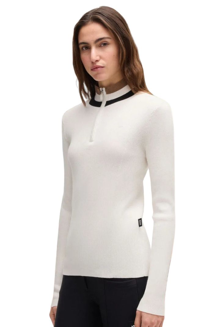 BOSS Equestrian Damen Pullover Abigal Signature Soft Cream