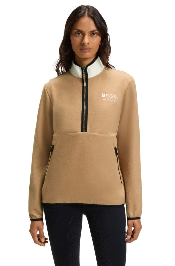 boss-equestrian-damen-sweatshirt-fedora-zip-camel