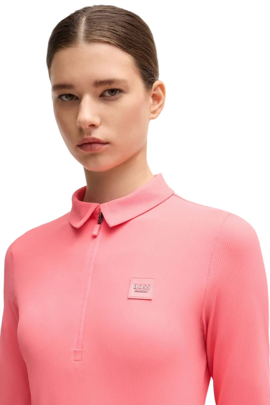 BOSS Equestrian Reitshirt Langarm Chess Stripes Pink