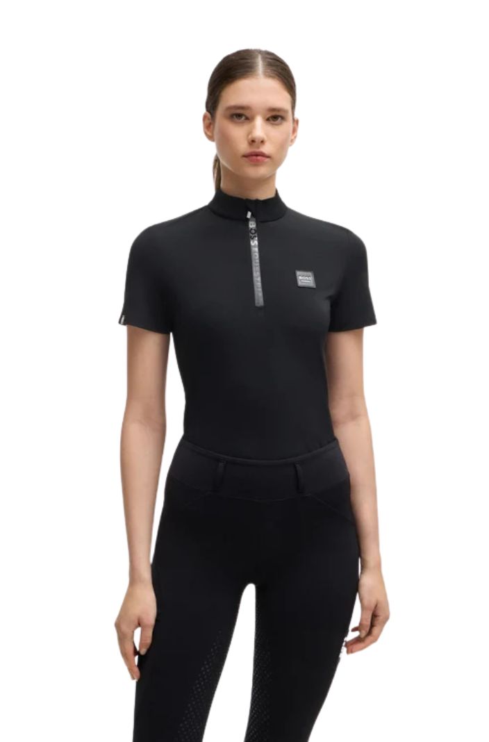 boss-equestrian-damen-trainingshirt-maira-stripes-riviera-black