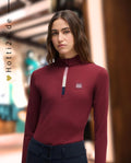 BOSS Equestrian Reitshirt Langarm Minou Cabernet