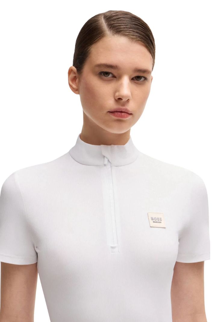 BOSS Equestrian Turniershirt Maira Stripes White