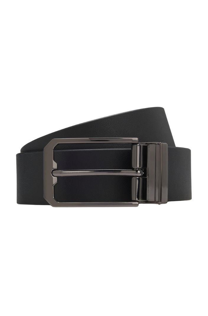 BOSS Equestrian Wendegürtel Raven Leder Schwarz/Birke