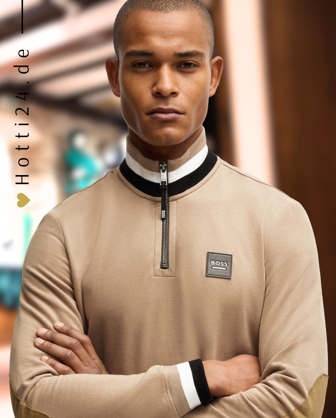 BOSS Equestrian »Sweatshirt Troyer Signature Camel