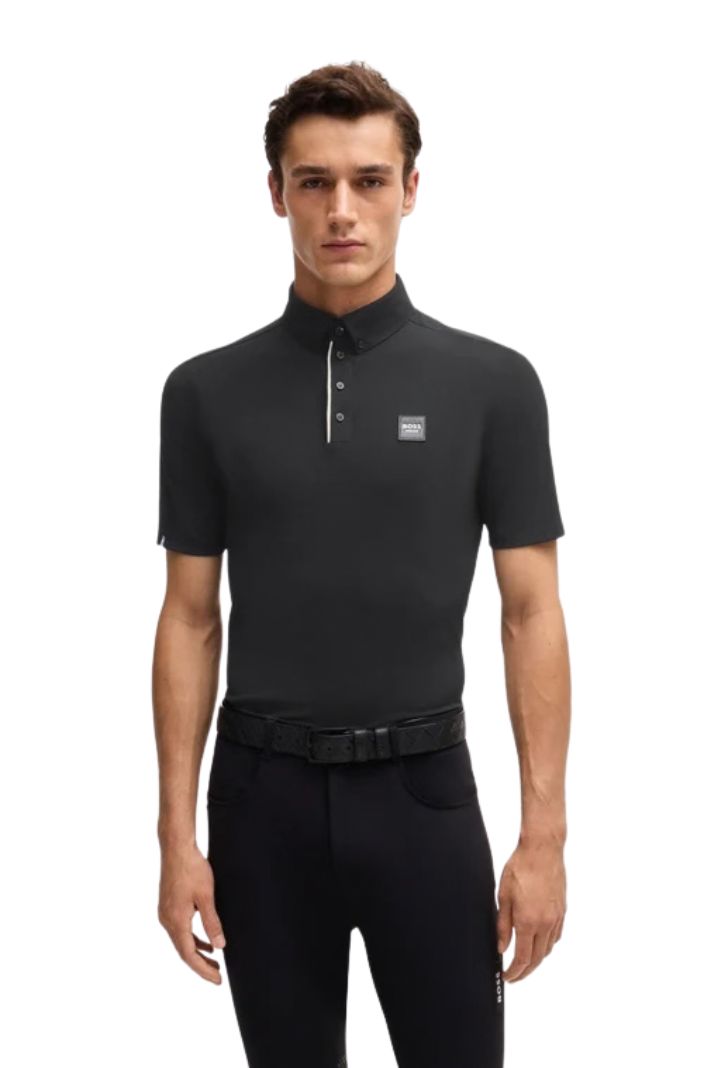 BOSS Equestrian Trainingsshirt Matt Stripes Schwarz