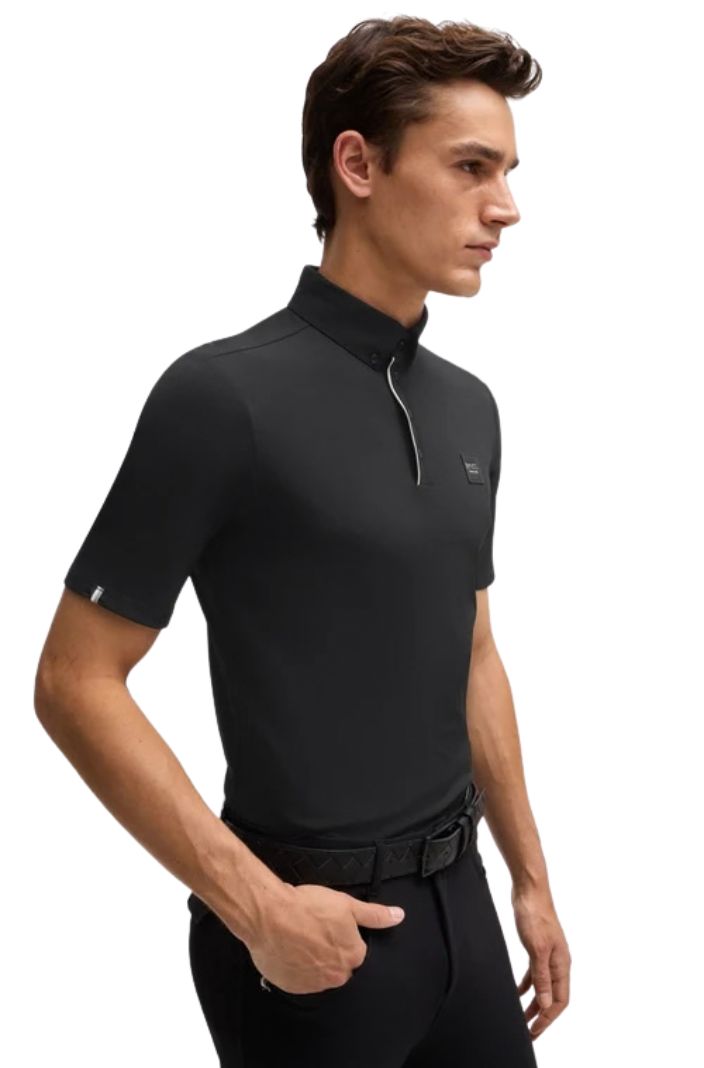 BOSS Equestrian Trainingsshirt Matt Stripes Schwarz