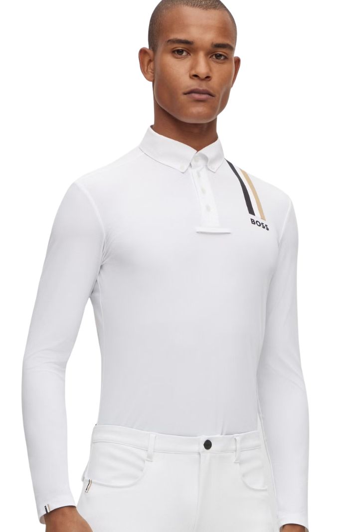 BOSS Equestrian Turniershirt Nick Signature Weiß