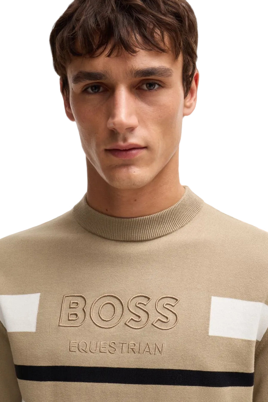 BOSS Equestrian »Herren Strickpullover Brad Jumper Sand