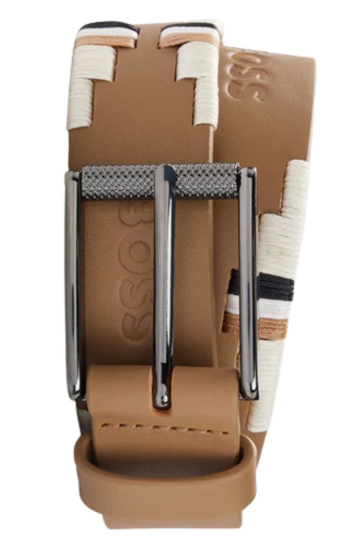 BOSS Equestrian Signature Belt Camel