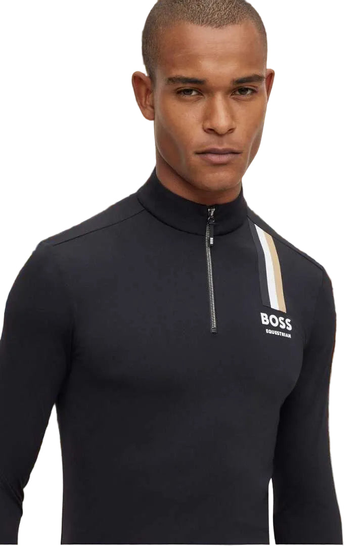 boss herren trainingsshirt ethan signature stripe b1m0406-001 schwarz