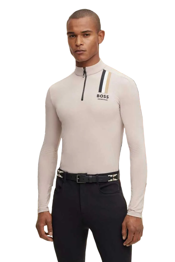 boss herren trainingsshirt ethan signature stripe b1m0406-261 beige