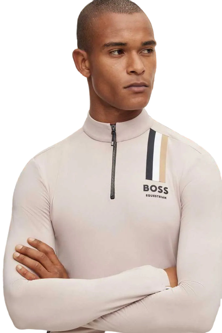 boss herren trainingsshirt ethan signature stripe b1m0406-261 beige