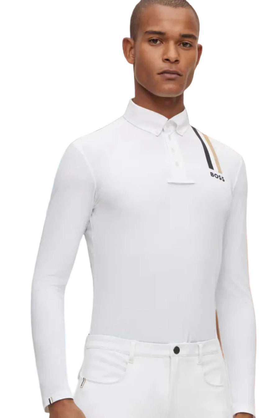 BOSS Equestrian Men's Competition Shirt Nick Signature White