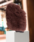 BR »Putzhandschuh Lammfell / Baumwolle Brown