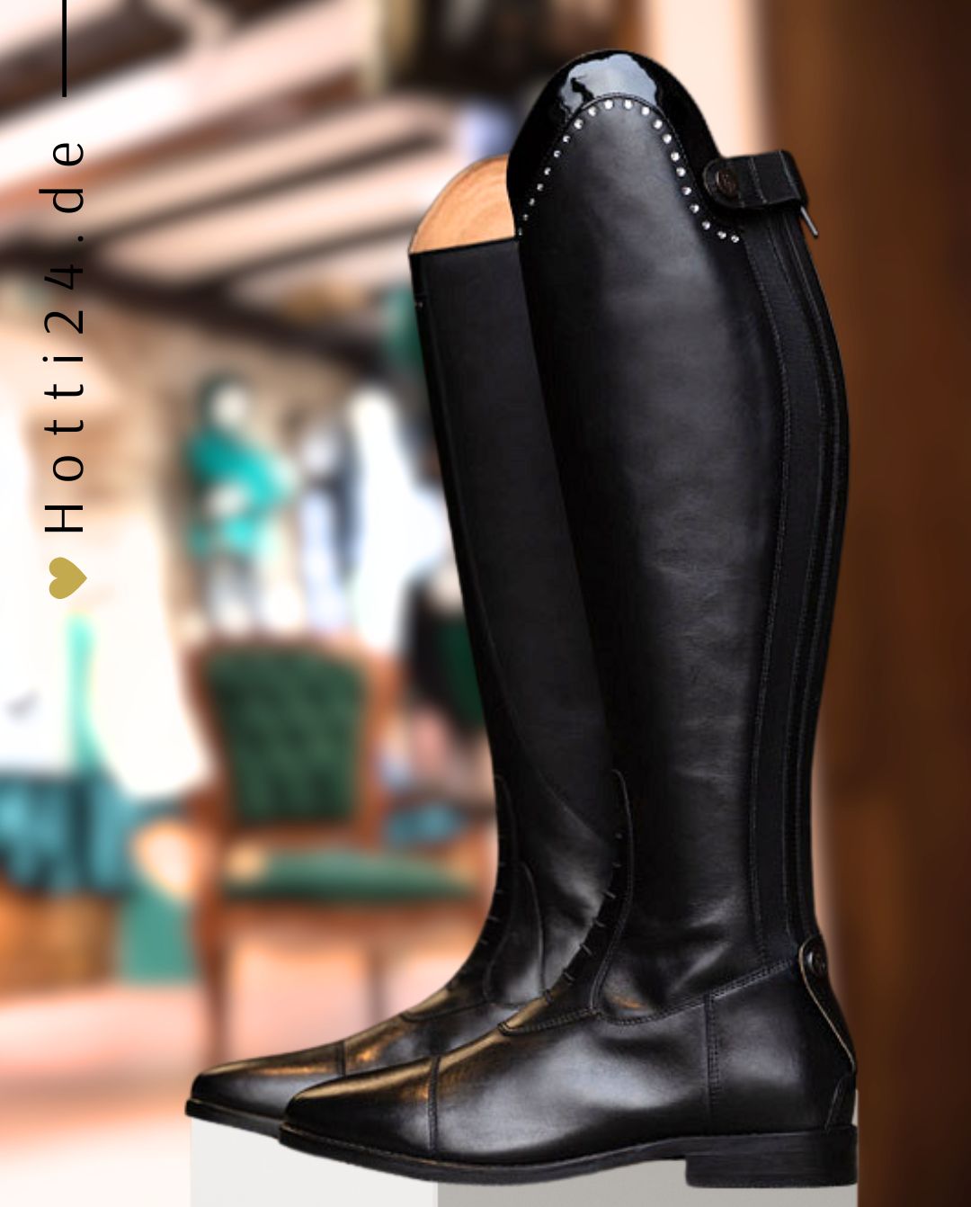 BR »Reitstiefel Menaggio Swarovski Black