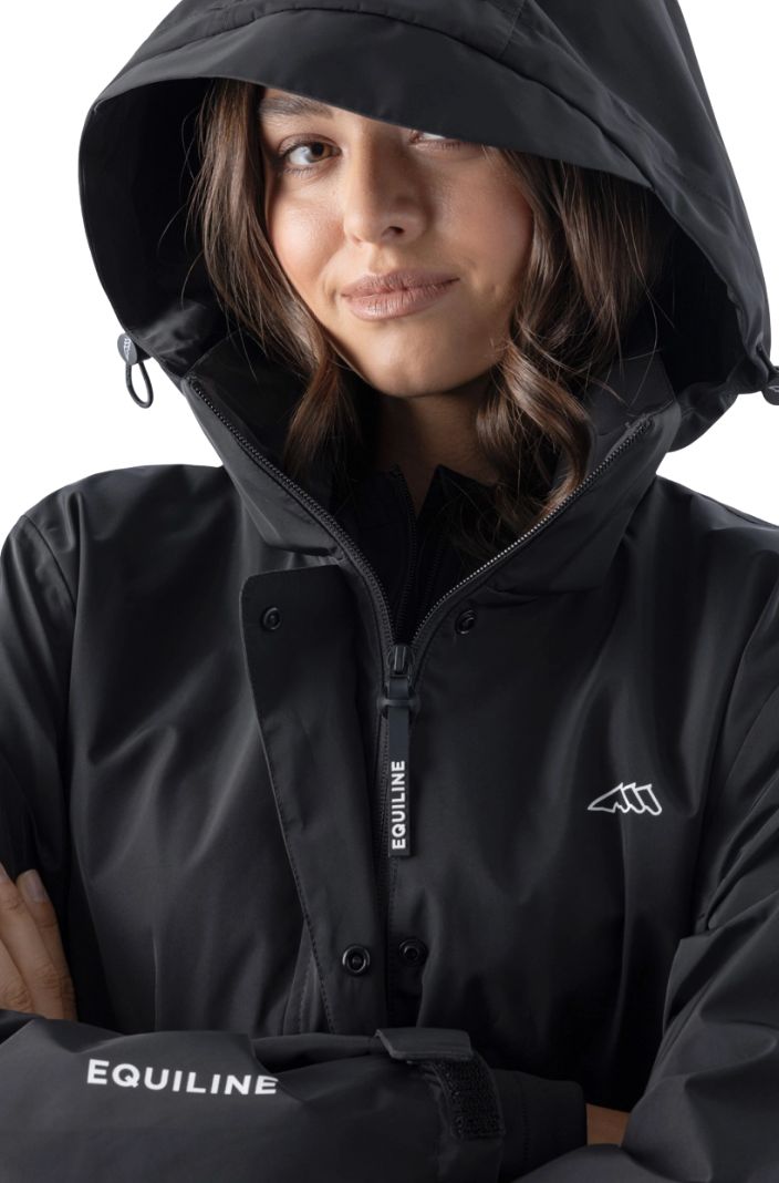 Equiline Lange Regenjacke Eqextre Schwarz