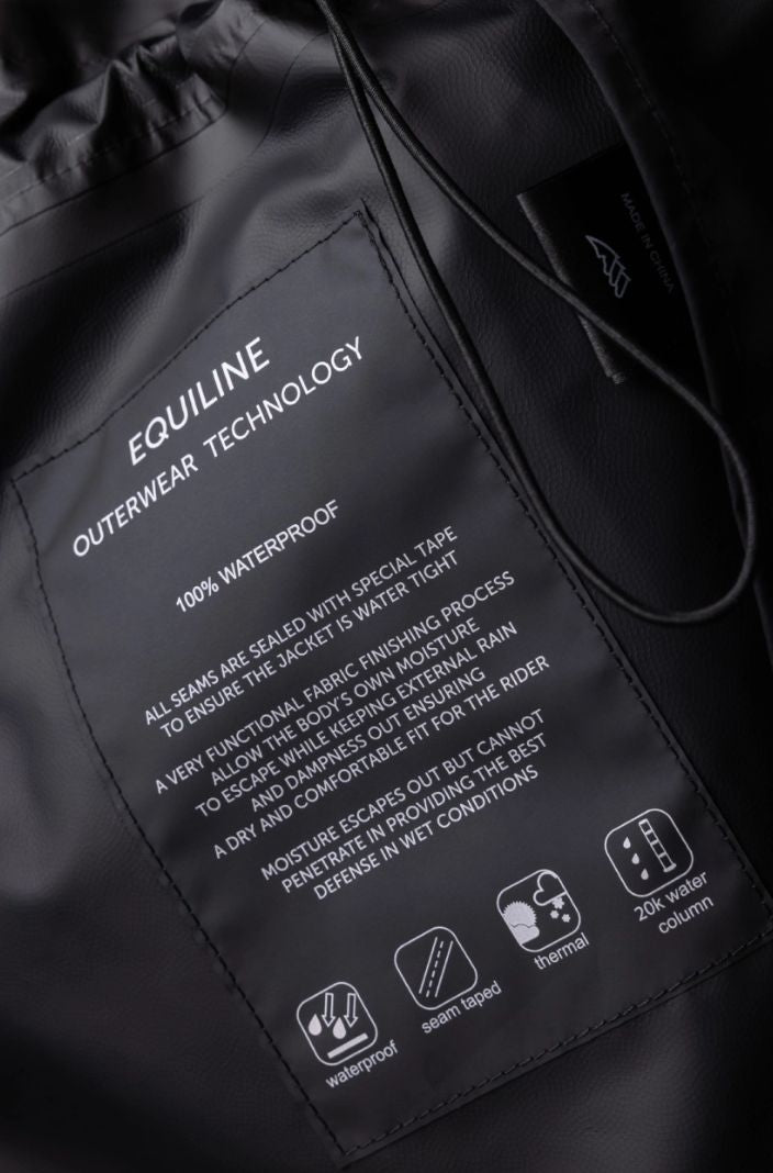 Equiline Lange Regenjacke Eqextre Schwarz
