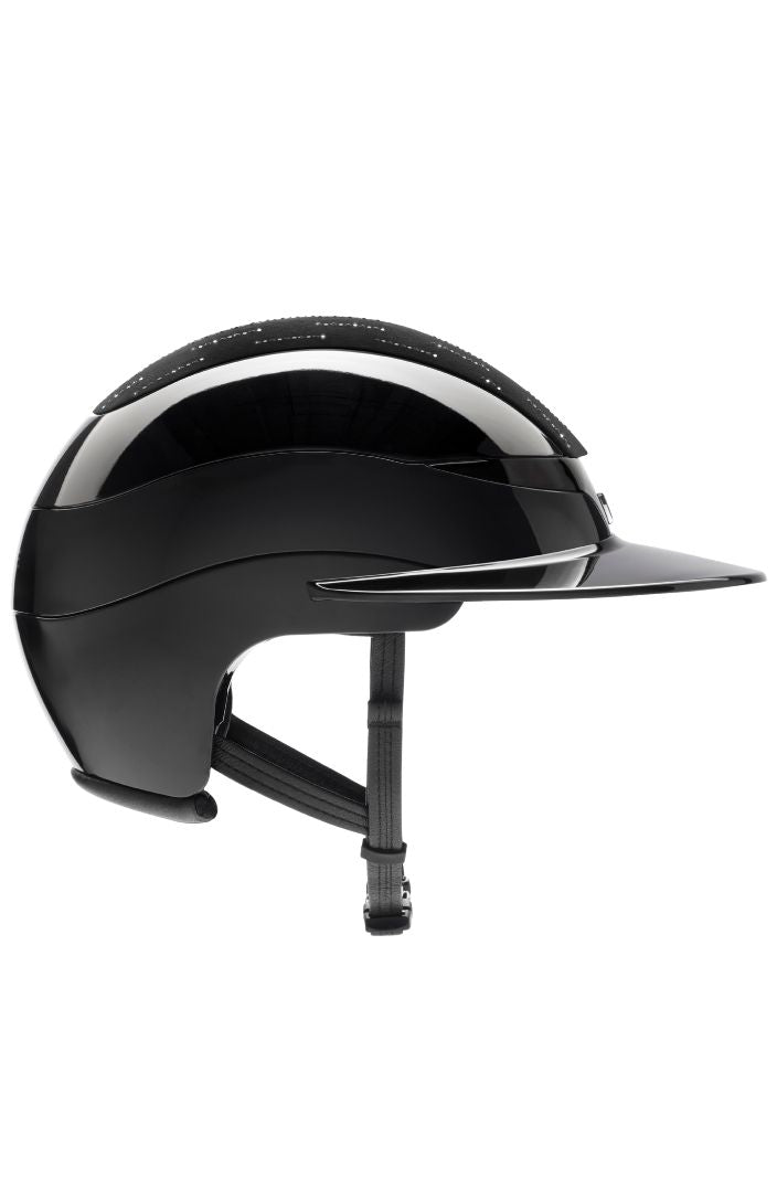 Equiline Reithelm Xanto Rain Drop Swarovski Schwarz Glanz