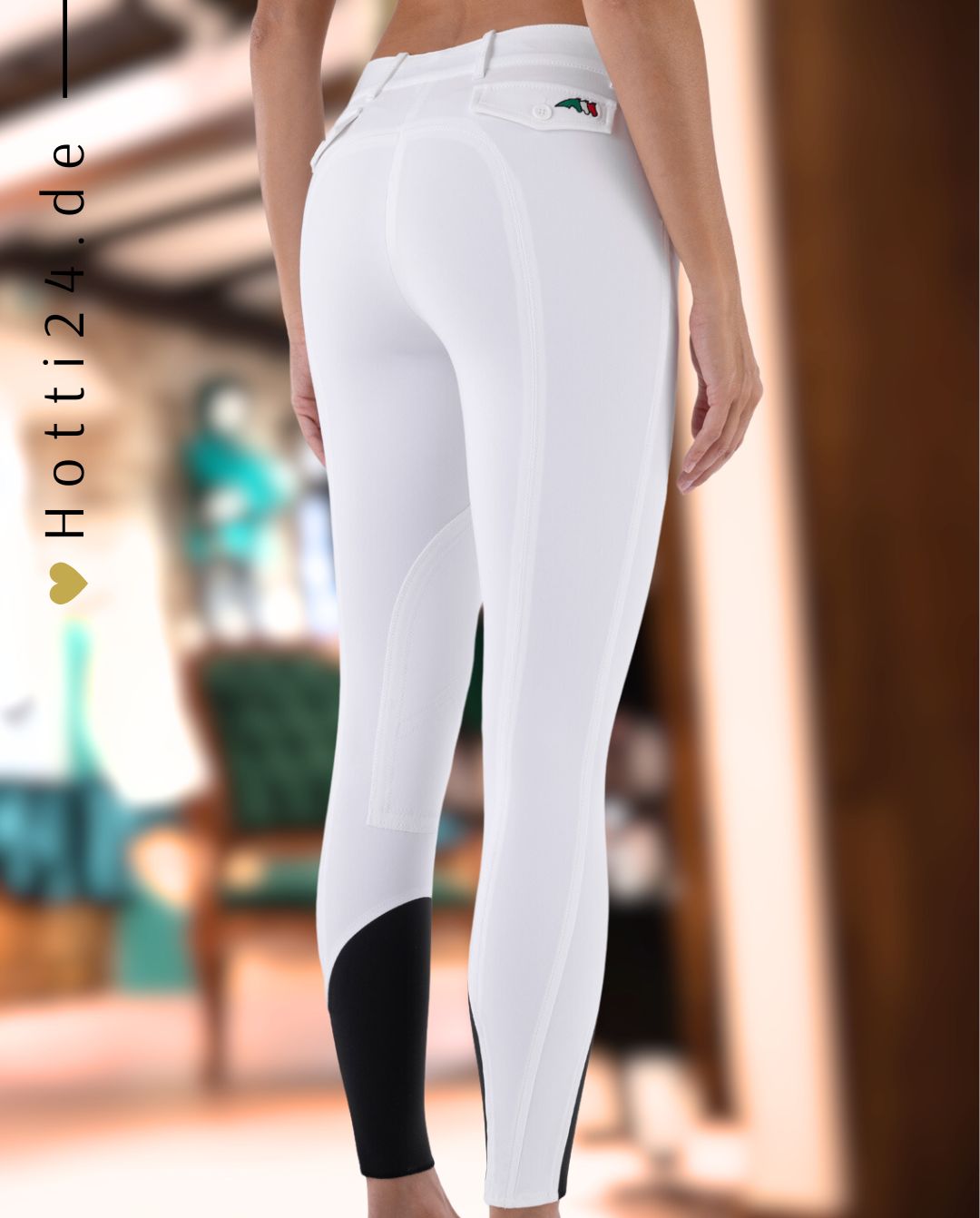 EQUILINE »Reithose Boston KnieGrip White