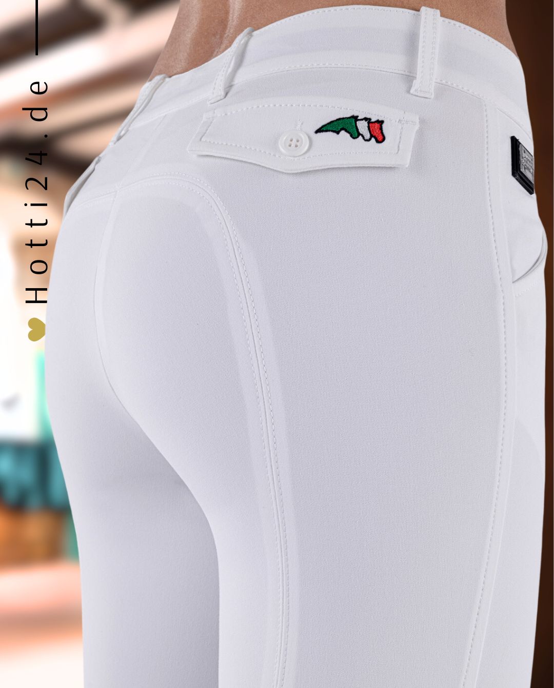 EQUILINE »Reithose Boston KnieGrip White