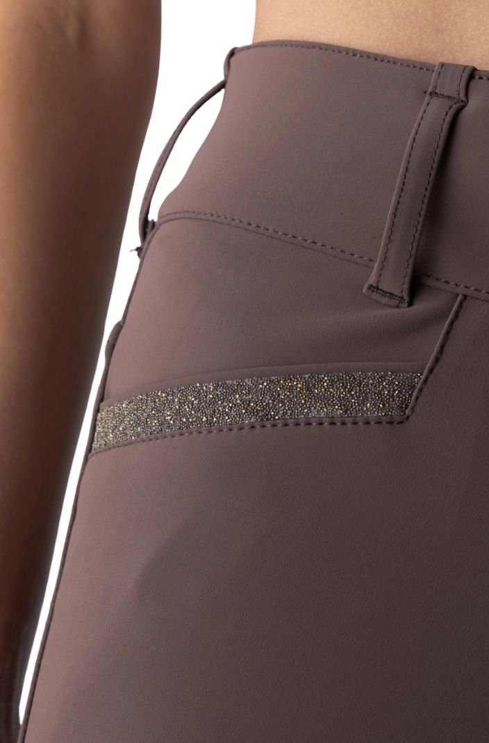 Equiline Reithose Crystalek KnieGrip Cocoa Powder