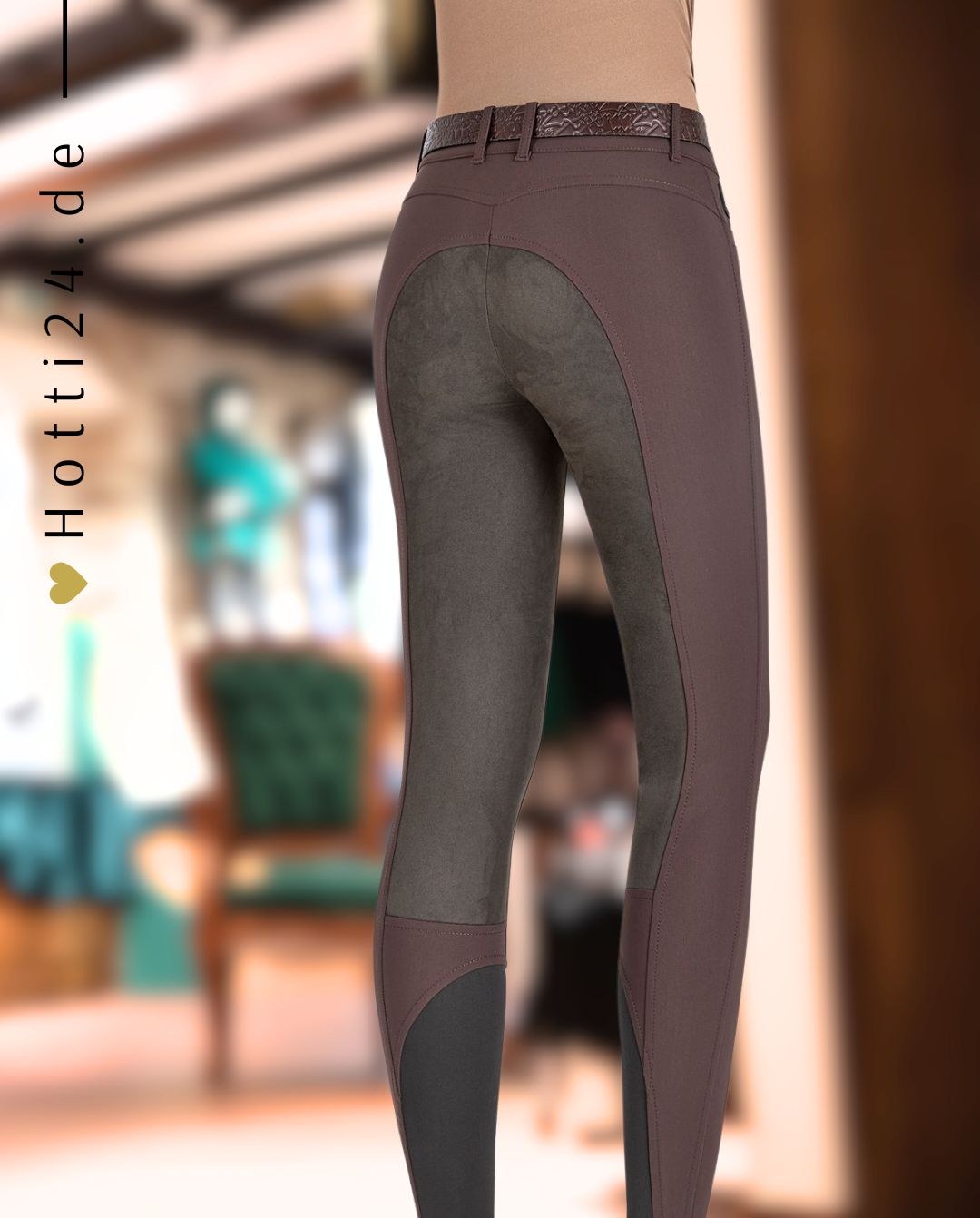 EQUILINE »Reithose Efide FullGrip Leder Marrone