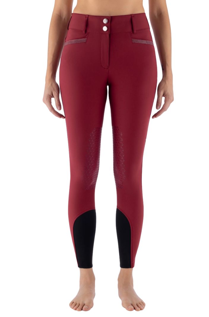 Equiline Damen Reithose Eqcrystalek High Waist KnieGrip Alpine Plum