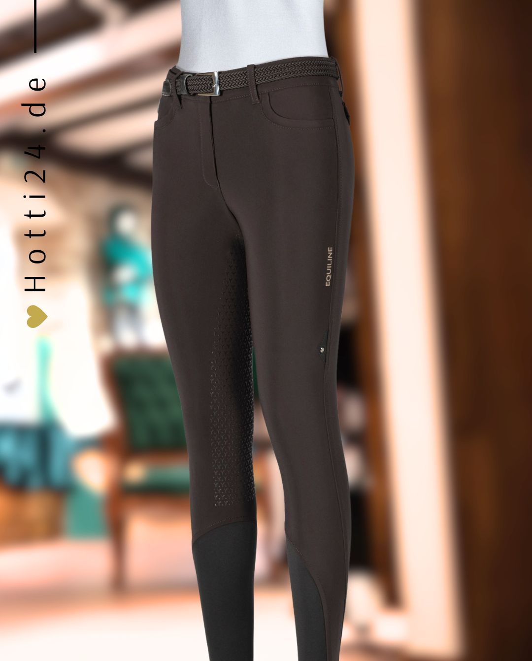 EQUILINE »Reithose Etraef FullGrip Marrone