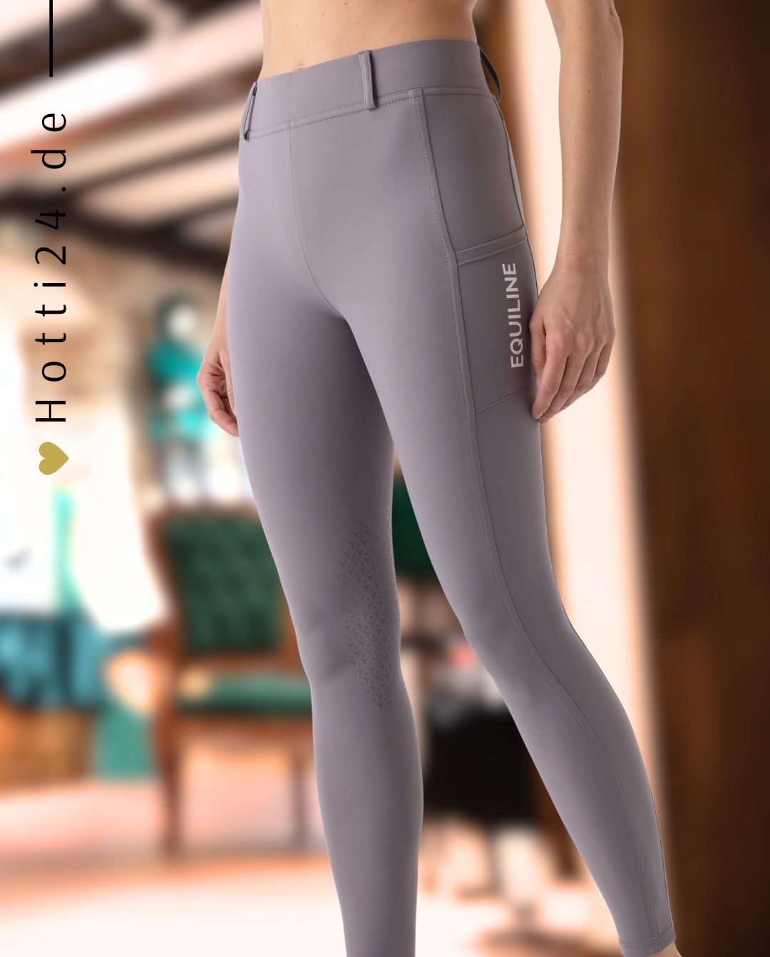 EQUILINE »Reitleggings Calrek KnieGrip Stone Grey