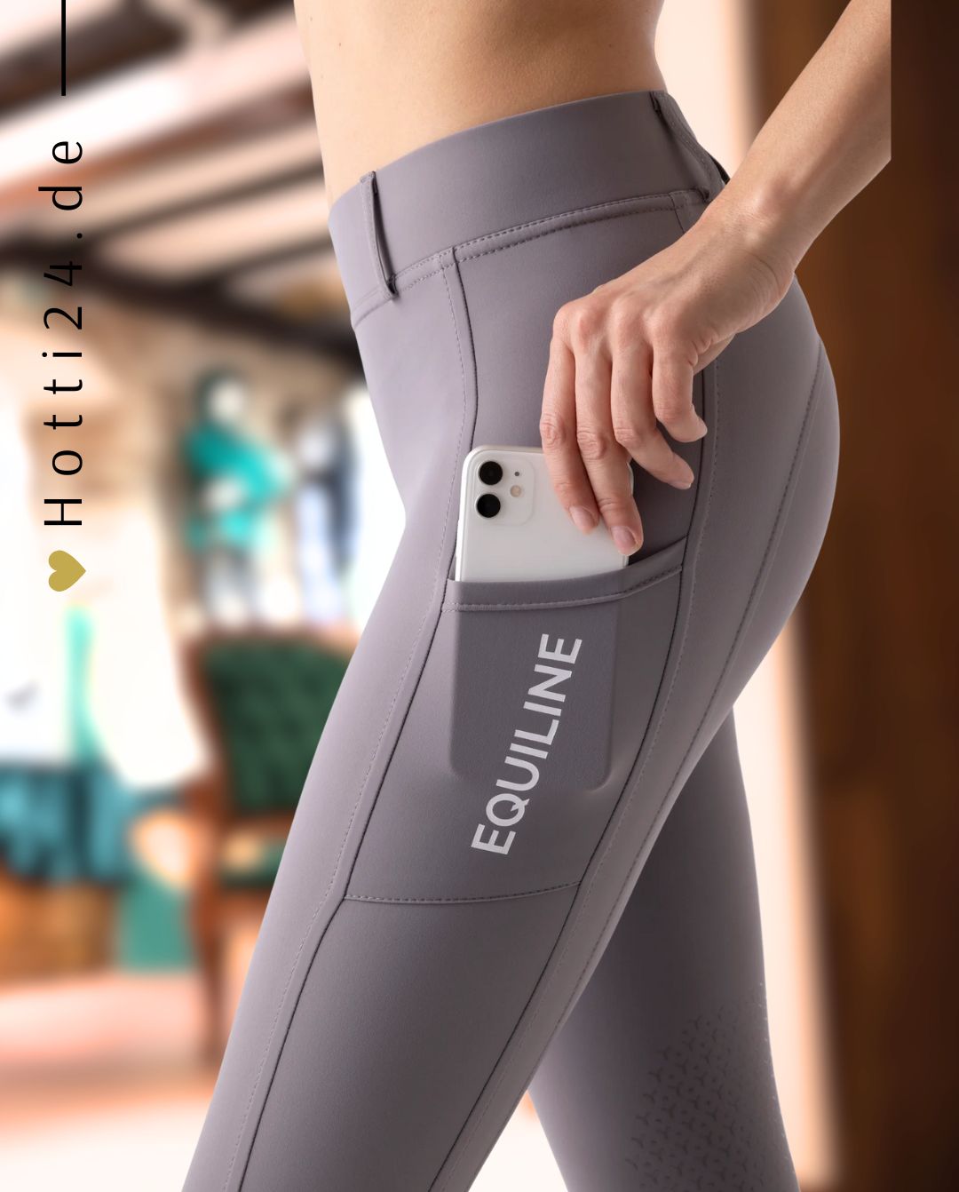 EQUILINE »Reitleggings Calrek KnieGrip Stone Grey