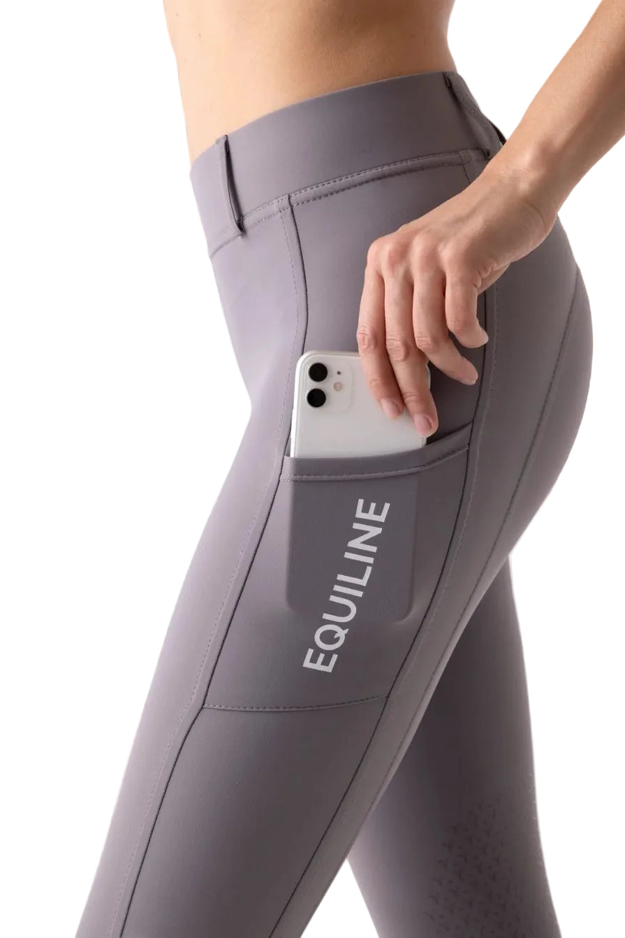 Equiline "Women's Riding Leggings Calrek Knee Grip Stone Grey