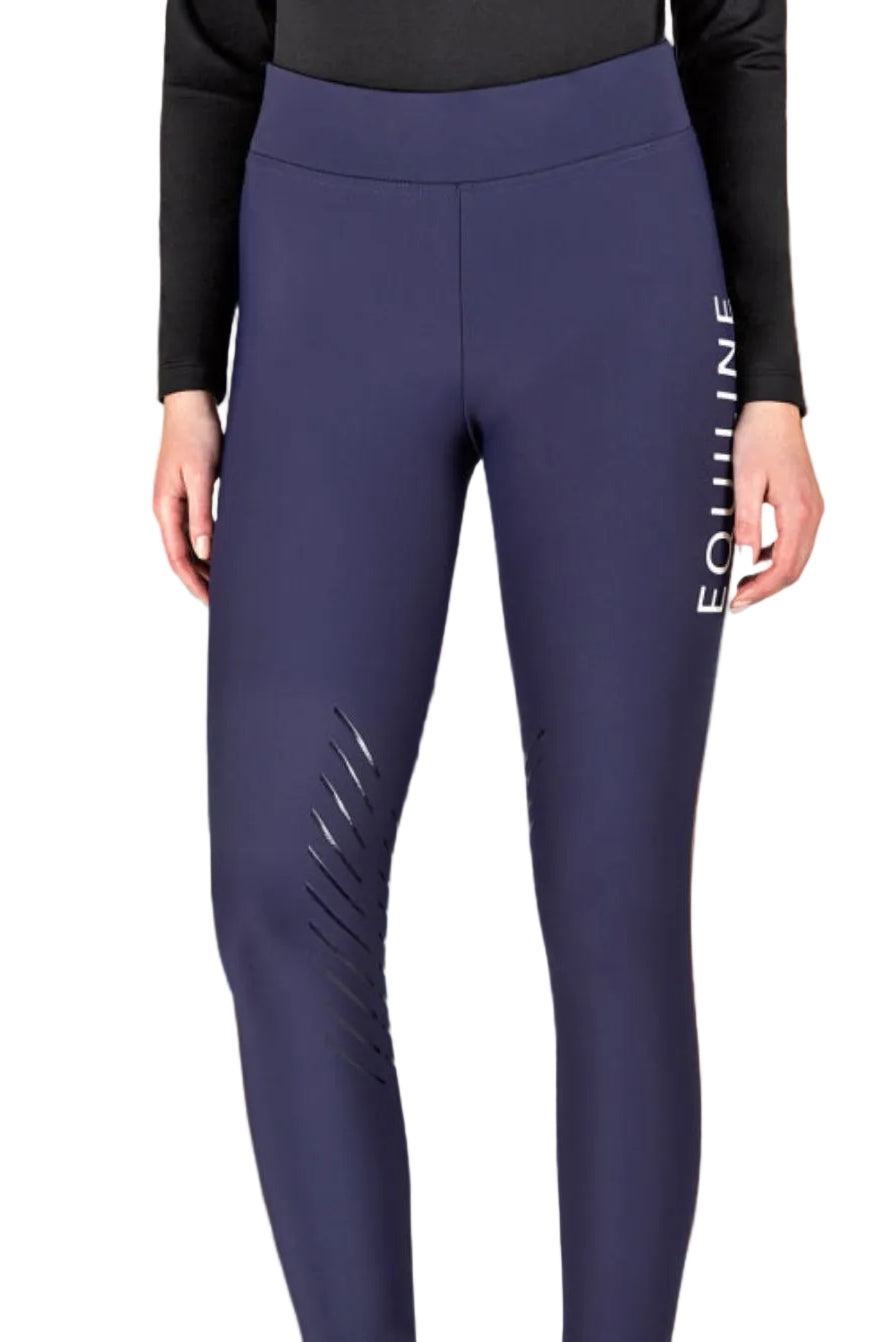 Equiline "Women's Riding Leggings Chunk Knee Grip Cobalt
