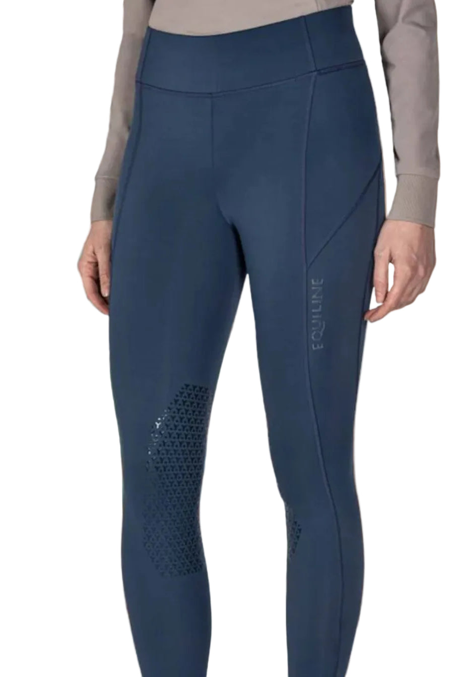 Equiline Women's Riding Leggings Edodiek KneeGrip Diplomatic Blue