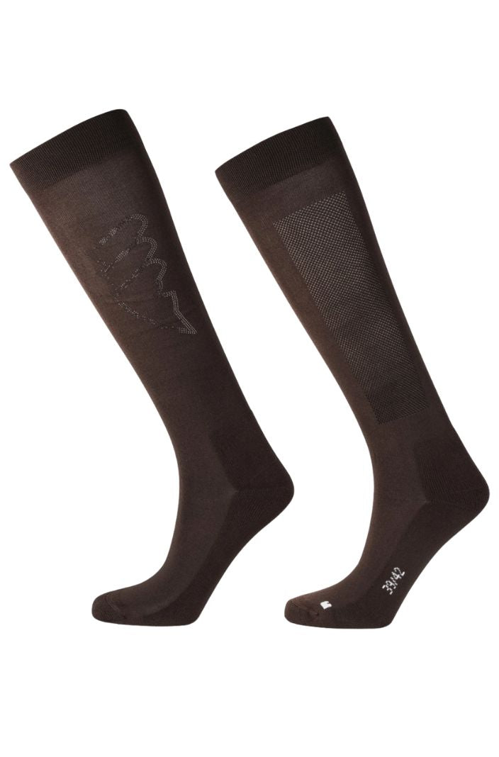 Equiline Damen Reitsocken Eqglosy Coffee Bean