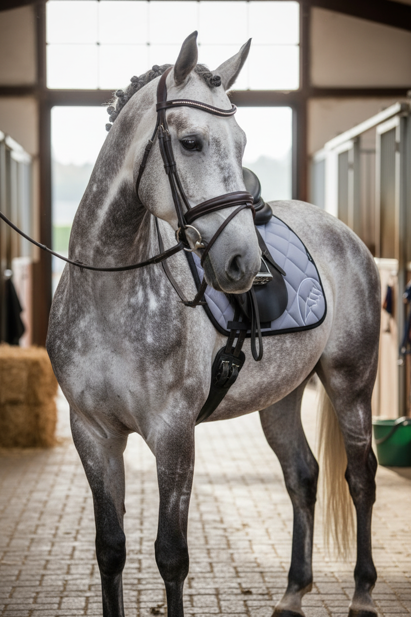 EQUILINE »Dressage Saddle Pad Cenac Lilac Grey