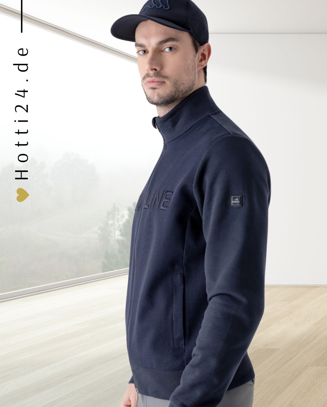 Equiline »Herren Sweatjacke Egar Blau, mit hohem Kragen aus einem einzigartigen dreidimensionalen Gewebe. Eine perfekte Kombination aus Stil und Komfort. Mit zwei praktischen Eingrifftaschen mit Reißverschluss Artikelnummer es024pr09517-002 erhältlich bei www.Hotti24.de - Jacke von der Seite