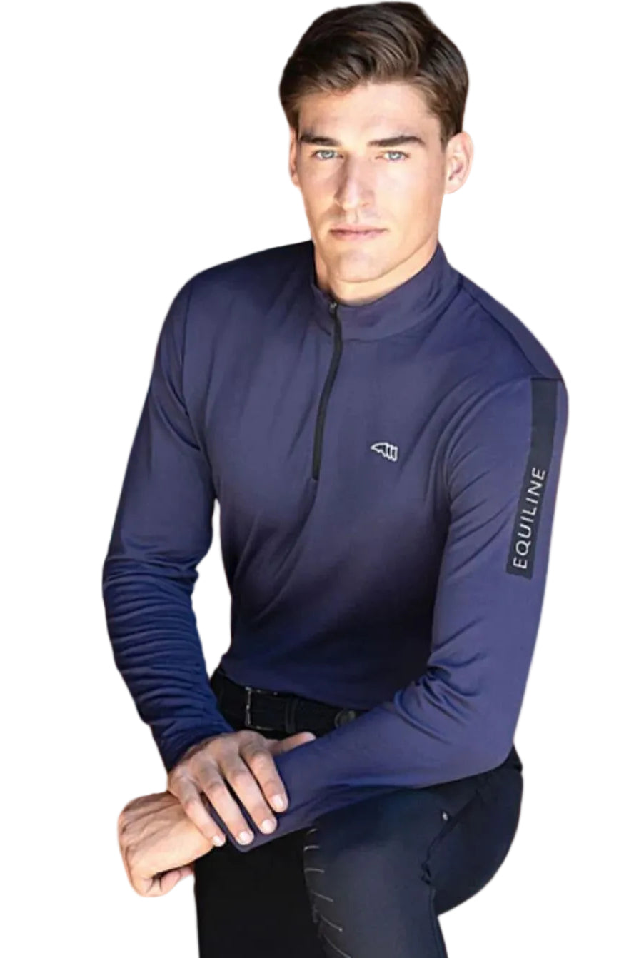 Equiline "Men's Long Sleeve Riding Shirt Cesko Cobalt