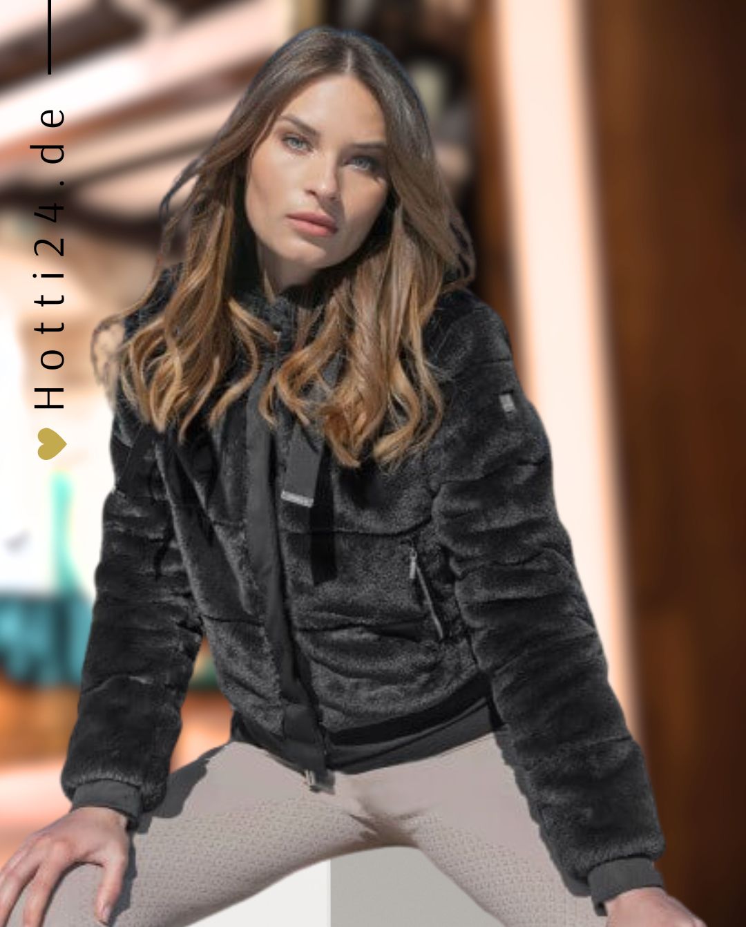 EQUILINE »Jacke Glossig Black