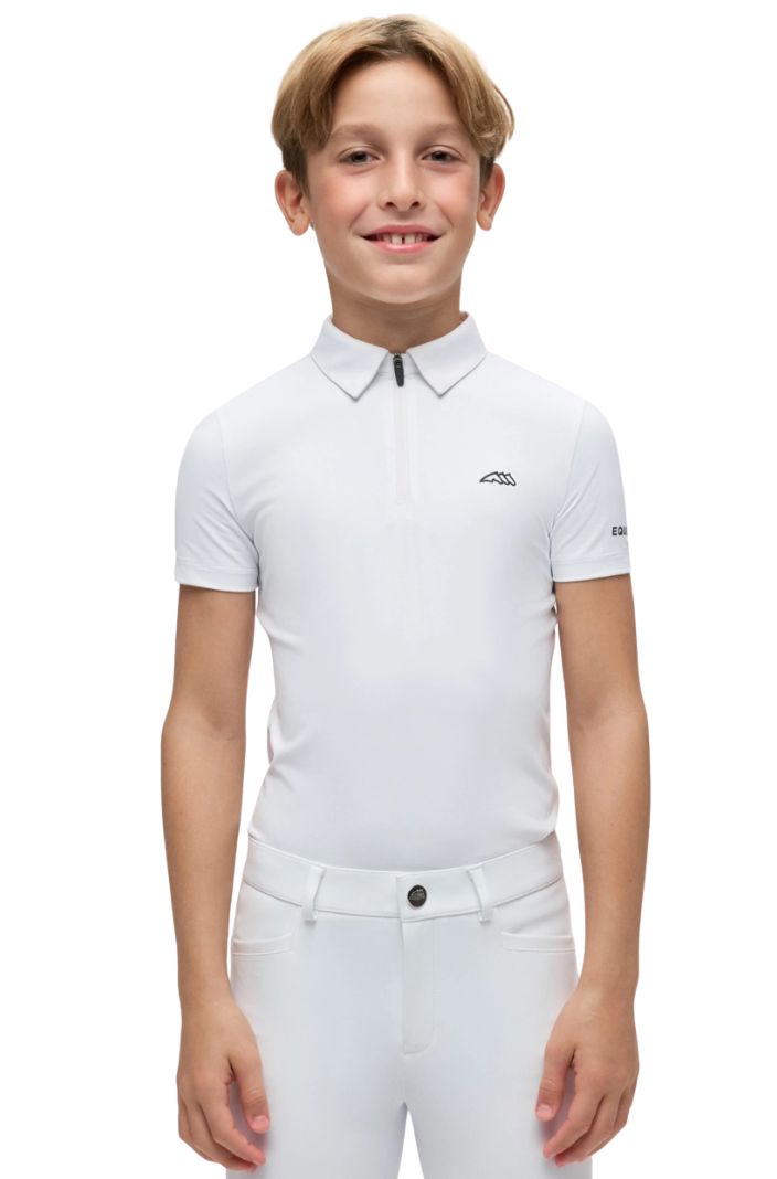 Equiline Jungen Turniershirt Eqjeremyk Weiß