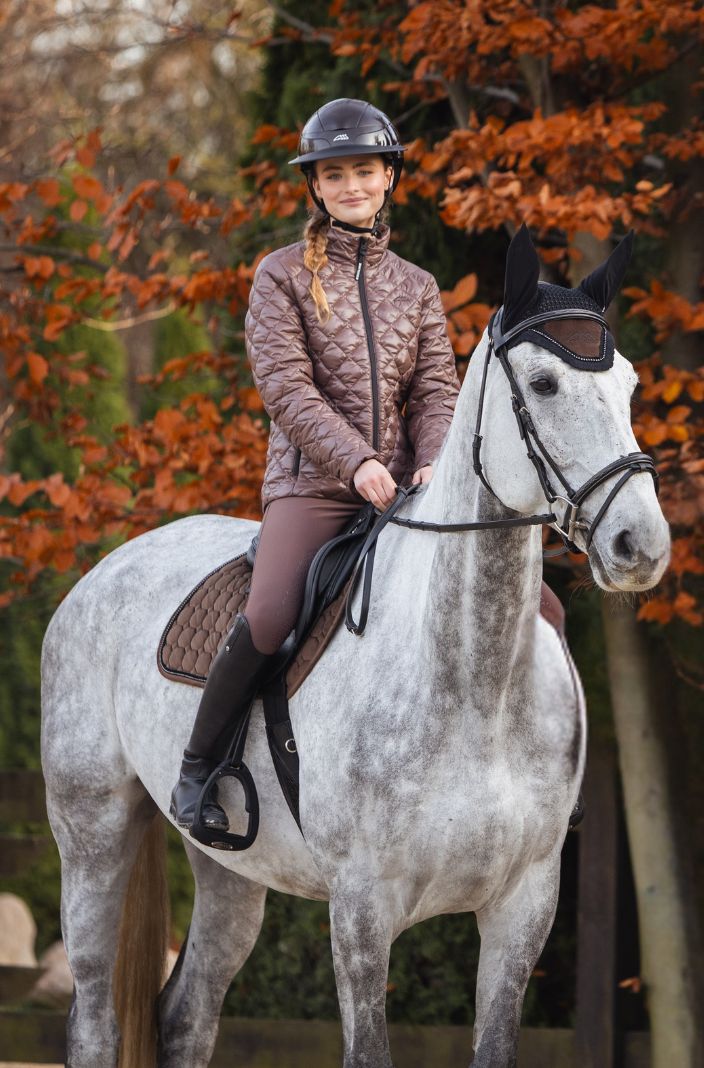Equiline Springschabracke Samt Octagon Eqenti Coffee Bean