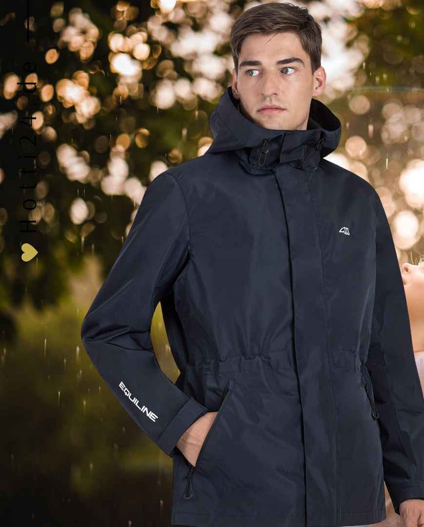 equiline unisex regenjacke rawek ec018pq10103-002 blau mann vorne