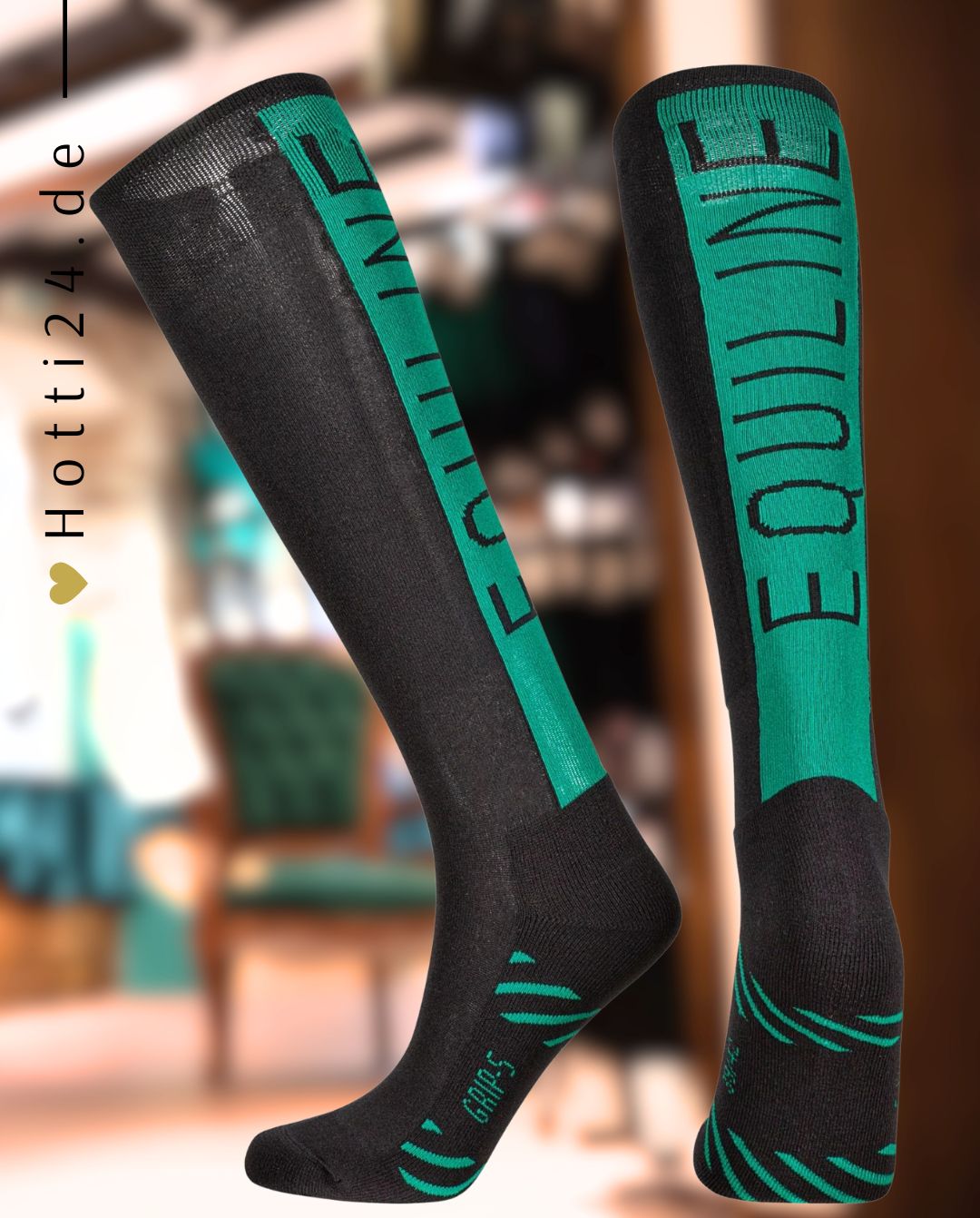 EQUILINE »Reitsocken Clovec Black / Pepper Green