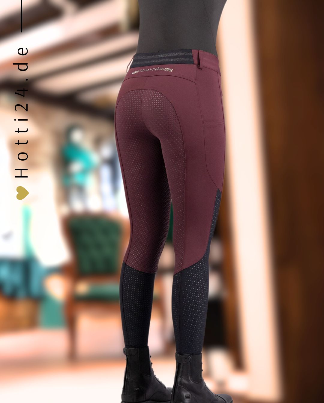 EURO STAR »Reithose ESAirflow FullGrip Dark Berry