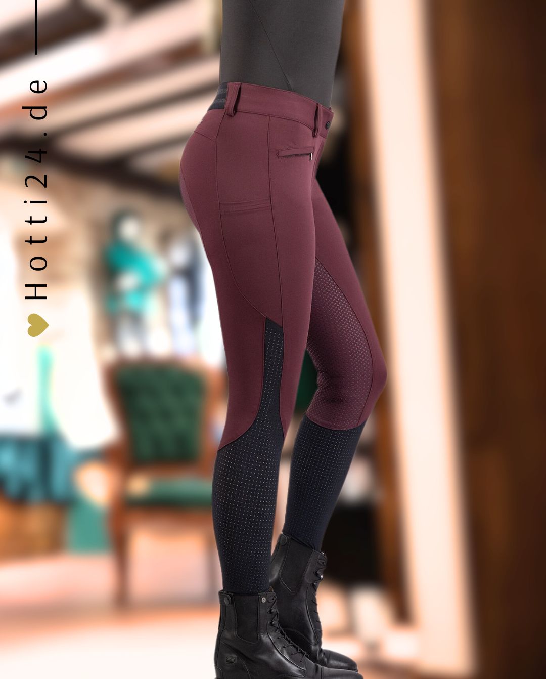 EURO STAR »Reithose ESAirflow FullGrip Dark Berry