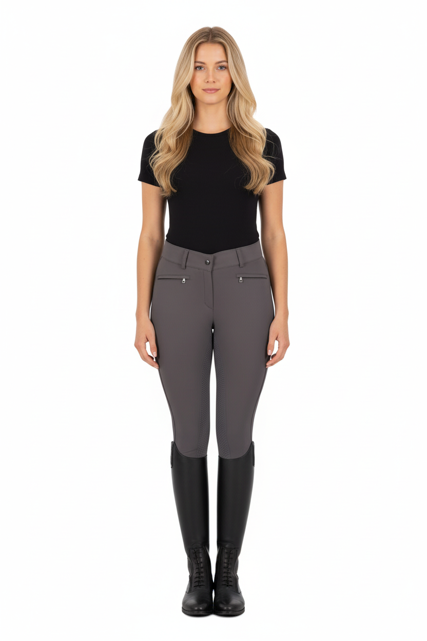 EURO STAR »Reithose ESAirflow FullGrip Magnet Grey